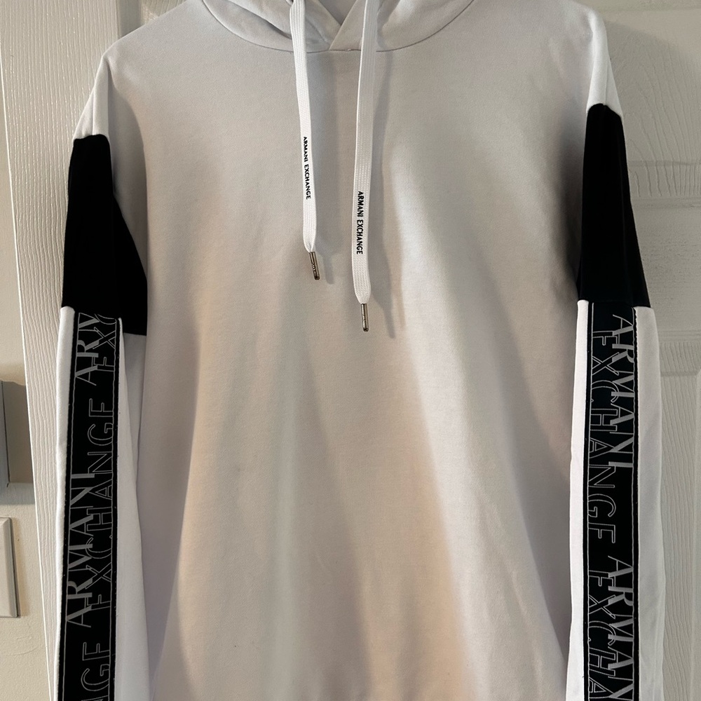 Armani Exchange White Navy blue Men's Hoodie